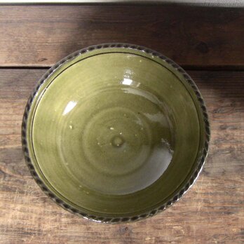 飾り縁鉢（オリーブ）