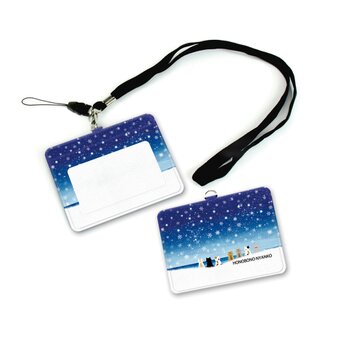 IDケース/IDカードホルダー/パスケース【ほのぼのにゃんこ（雪花）】（名入れ可）