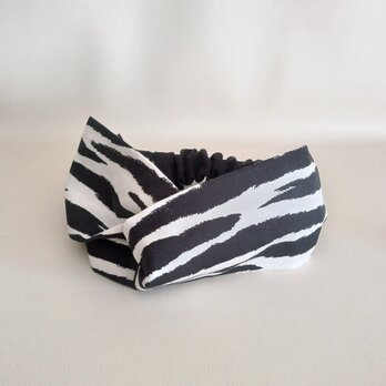 クロスタイプのヘアバンド　ターバン　ゼブラゼブラ　31