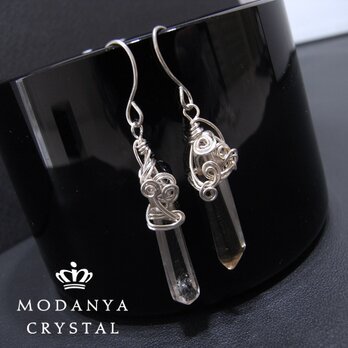水晶ポイント（磨き）のピアス613