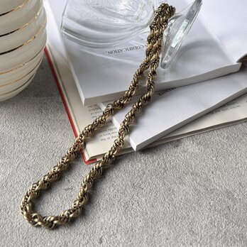 NM59-【 MONET 】モネ・ヴィンテージネックレス 1980s Gold Tone Braided Chain