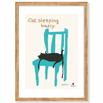 寝相のわるいネコ　猫　送料無料 　あらゆすお部屋のポスター　イラスト　アートポスター　アート/sei検索新着順　3884