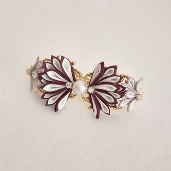 つまみ細工　大人の華やぎバレッタ