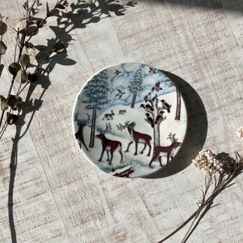 トナカイと渡り鳥＊北欧＊冬の壁飾り／ARABIA／ウォールプレート