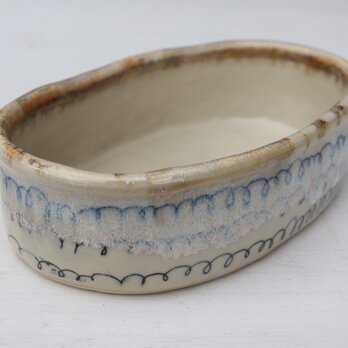 楕円鉢　グルグル