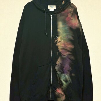タイダイ ジップアップ フーディ カラフル×ブラック XXLサイズ HD25-29