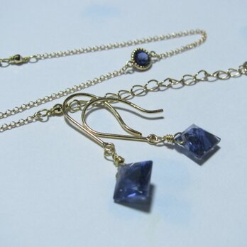 【2026年福袋】k18YG*アイオライトのブレスレットとピアス