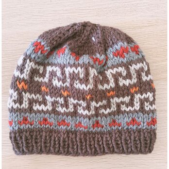 【一点もの】カウチン風のニット帽