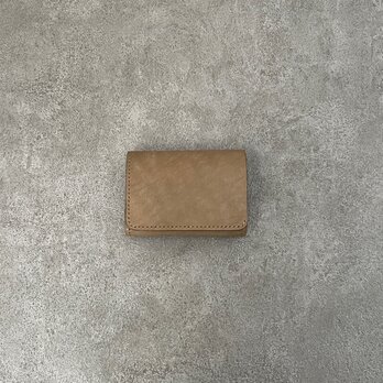 二つ折り財布　 グレージュ（ホック）イタリアンレザー　＜A＞