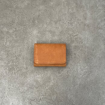二つ折り財布　 コニャック（ホック）イタリアンレザー　＜A＞