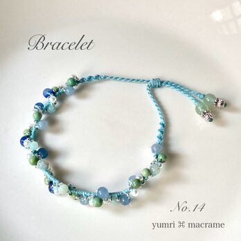 [※1点限り] yumri ⌘ macrame マクラメレースブレスレット No.14 (天然石）
