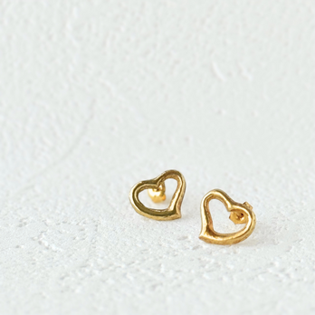ラス1 K18 オープンハート ピアス - open heart
