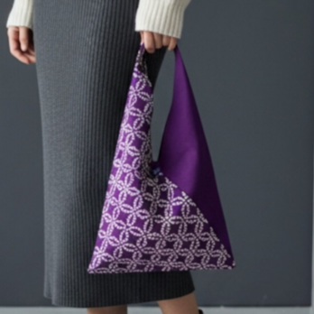 あずま袋【送料込み】帯リメイク　パープル