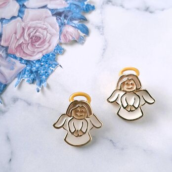 enamel front back angel ヴィンテージピアス
