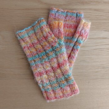 キャンディ：グラデーションヤーンのハーフミトン