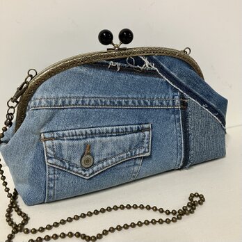 デニムリメイク　がま口ショルダー　26A3