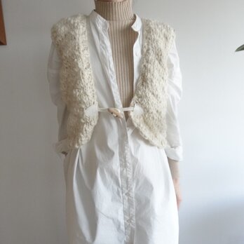 手編みウールニットベスト