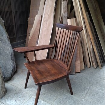 ゆったりサイズ・欅ワンアームウィンザーチェア