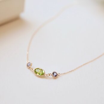 [Sot to] K10 ネックレス【ペリドット&タンザナイト】