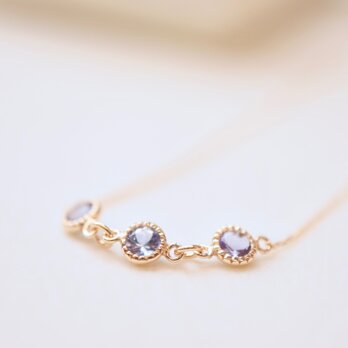 [Sot to] K10 ネックレス【ちいさな3粒 タンザナイト】