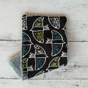 北欧風鳥　ハンカチタオル　ハーフハンカチ　マイクロファイバー　プチギフト