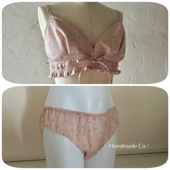 Choose！シンプルな、、ストレスフリー ブラ  : : pink dots