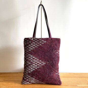 am462 モヘア シンプルバッグ　ボルドー