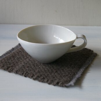 ウール ティーマット（グレー茶織り端グレー）