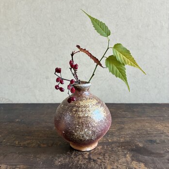 信楽 小徳利の一輪挿し｜穴窯焼成｜焼締｜古信楽白荒土