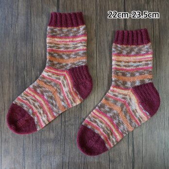 手編みの靴下［洗濯機ok］