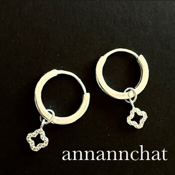 【 sv925 スターリングシルバー　揺れる　フープピアス】よつ葉