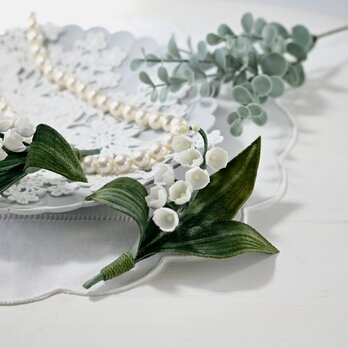 布花　幸せ運ぶすずらんのコサージュ　大人フォーマル