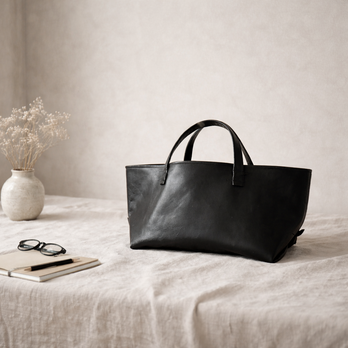 本革 スモールフィールドバッグ／ブラックブラウン｜静かな深みを纏う、レザートート