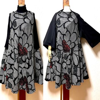 絞りのアンサンブルワンピース　着物リメイク