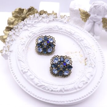 【LISNER】ブルーストーン × フィリグリー イヤリング ＊ Classic Elegance 1970s–1980s