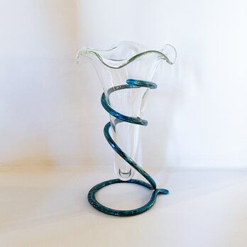 コーン型ガラス花器(クリアー)