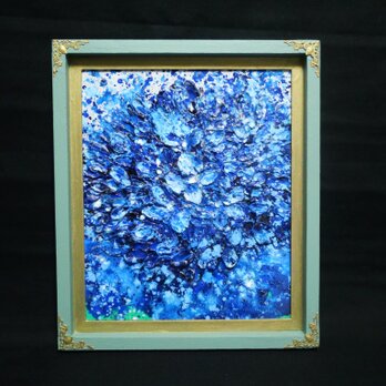 油絵 油彩画 絵画【梅雨の雨】雨の日の紫陽花（あじさい）風景画 原画