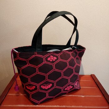 着物　トート型手さげバッグ（小）ファスナー付き