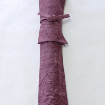 矢筒袋 紬 赤紫 麻の葉