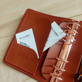 育てる革小物 システム手帳バイブル 30mm リング お見合いになった ナイフ