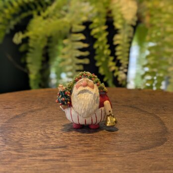 サンタクロース（木彫り）+ハンドベル+ツリー