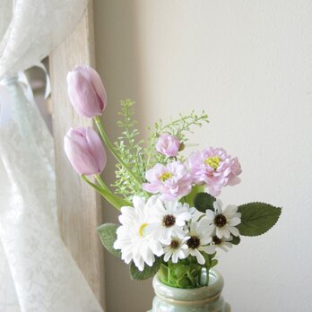 春のはじまりに ツインチューリップを含む 花束セット（5本）