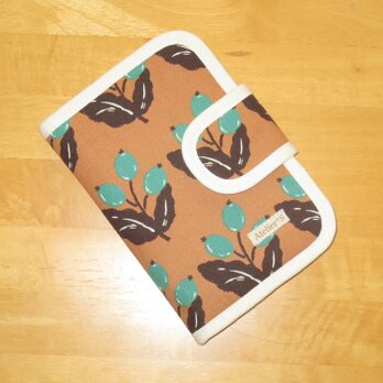 診察券・お薬手帳入れ★植物柄（テラコッタ）