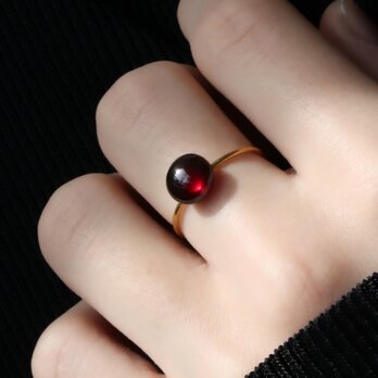 ガーネット 8mm 一粒フリーリング｜柘榴の指輪｜天然石｜ゴールド/シルバー｜1月誕生石 —Pomegranate—