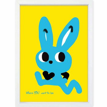 どこへ？　ウサギ　送料無料 　あらゆるお部屋のポスター　イラスト　ポスター　アートポスター　アート/sei検索新着順　3905