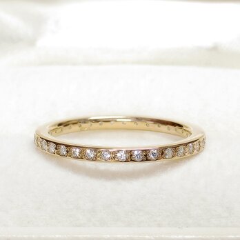 キュービックジルコニアとSV925のエタニティリング（受注後に製作致します、サイズはご相談下さい、ピンクゴールドメッキ）