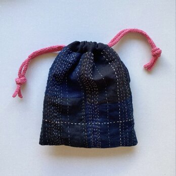 こぐま座流星群と月と冬の空のポーチ　/ 巾着袋　no 236