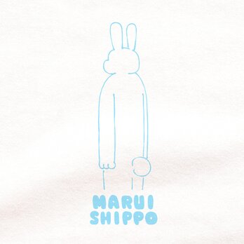 半袖Tシャツ『うさぎのしっぽ・水色画』 メンズ レディース ホワイト