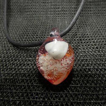 海月、NO.449（ガラス、トンボ玉、海、一点物、伝統工芸、海月、ネックレス）