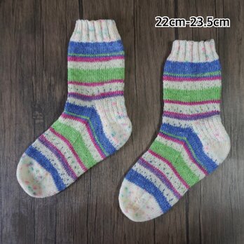 手編みの靴下［洗濯機ok］